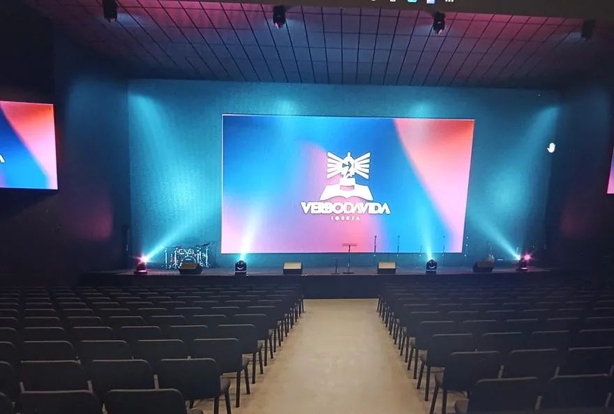 Projeto do auditório interno da Igreja Verbo da Vida desenvolvido pela MCL Construtora